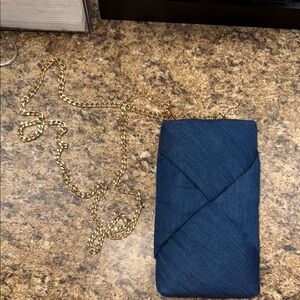 Elegant Blue purse with Gold Chain